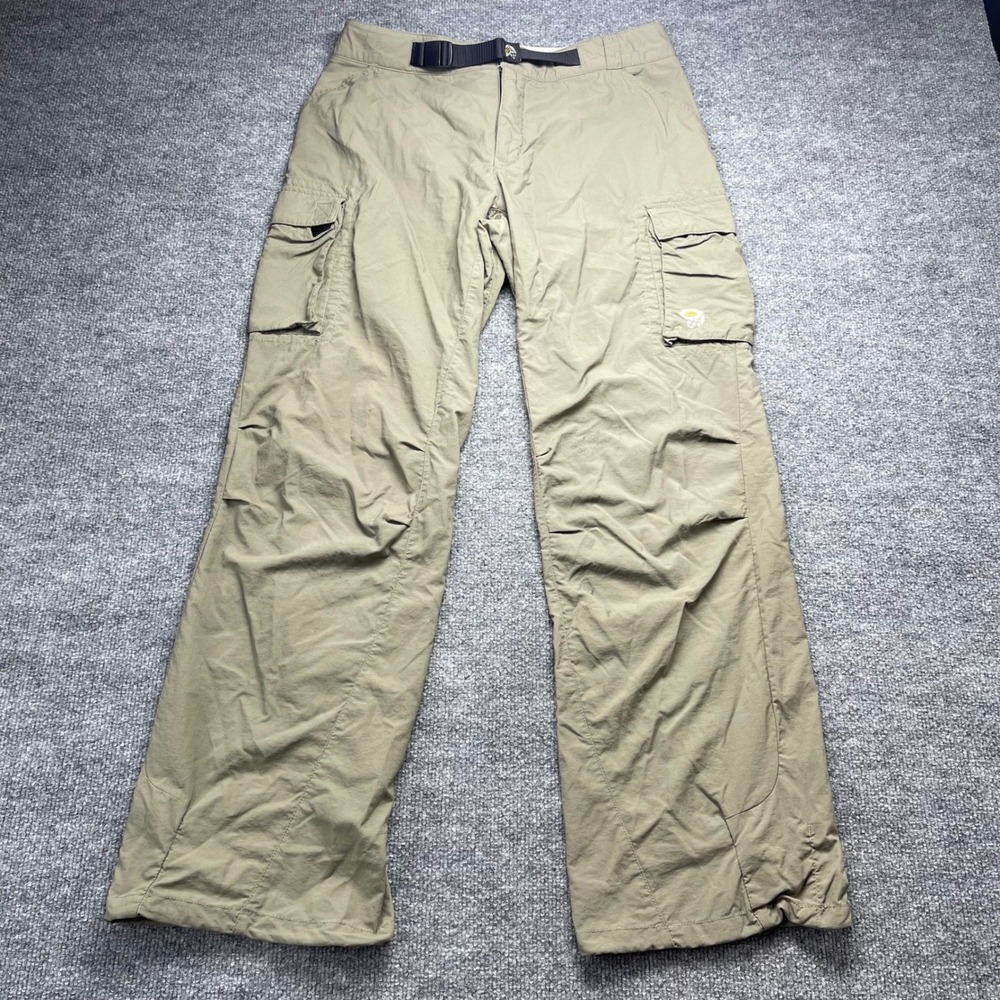 Mountain Hardwear Mens Cargo Hiking Pants Green Nylon Belted Size M Regular